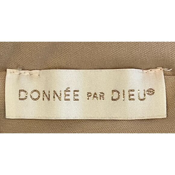 DONNEE PAR DIEU Animal Organza Sleeveless V-Neck Peplum Bow Tie Blouse Top - Picture 6 of 7